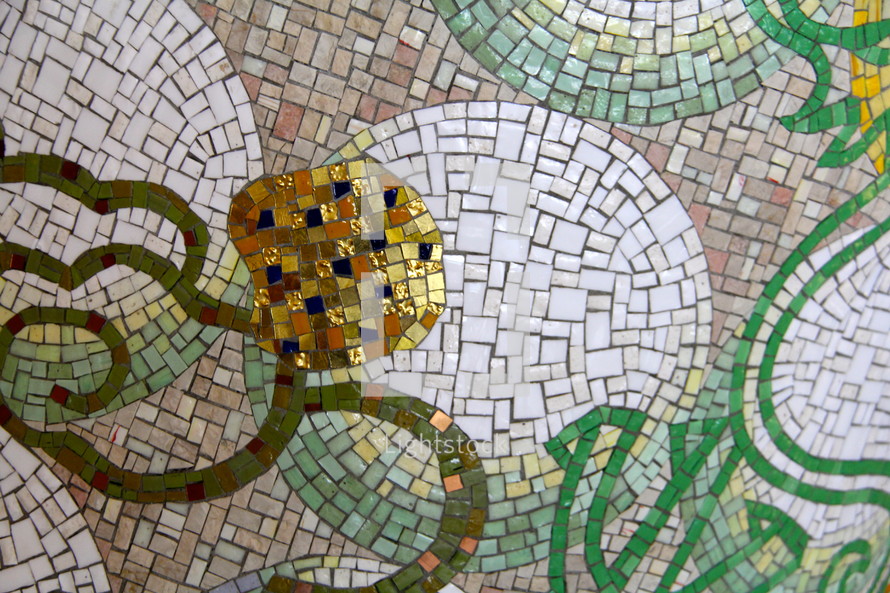 A colorful tile mosaic.