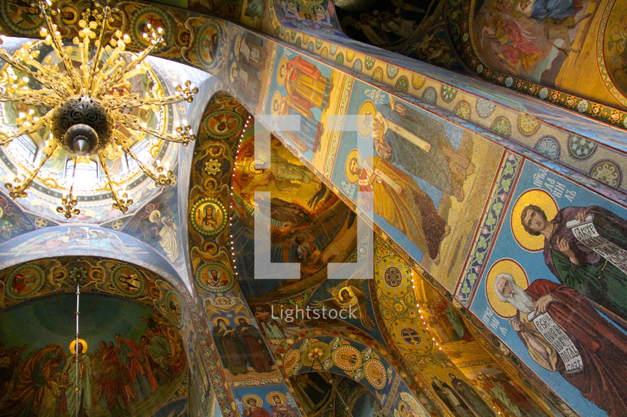 Mosaics on the walls and ceilings of the Spilled Blood Church