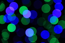 Blue and green Christmas lights - bokeh style