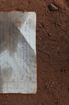 letter on the ground 