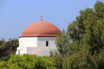 cross and top of a church in Israel 