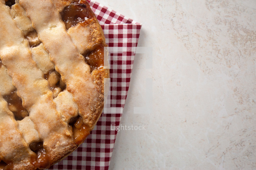  lattice Topped Apple and Caramel Pie