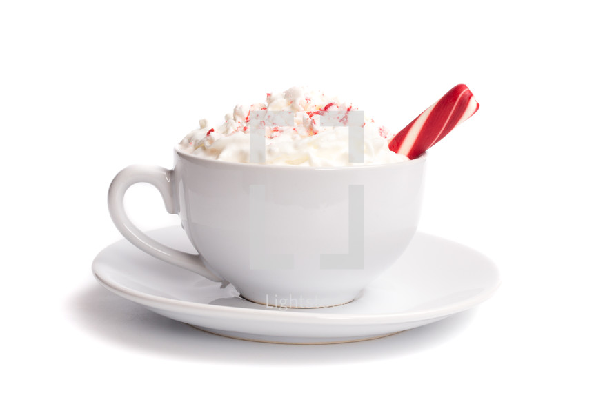 Peppermint Latte Isolated on a White Background