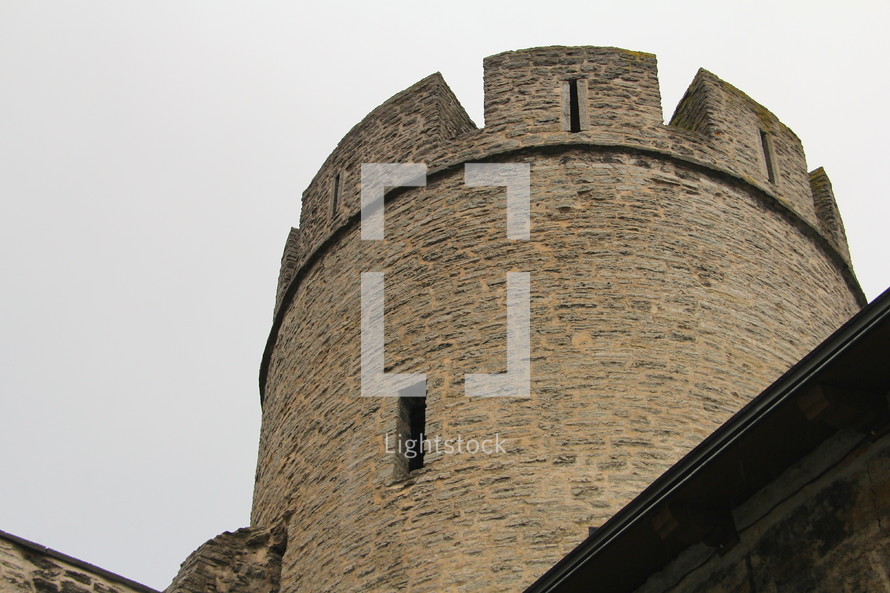 Stone castle tower 