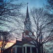 church at sunrise
