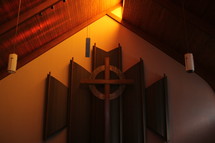 cross above an altar
