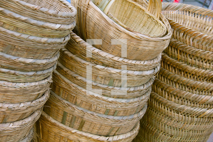 stacked baskets