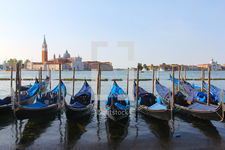 gondola boats in Venice 
