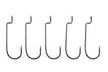 row of silver fishing hooks 