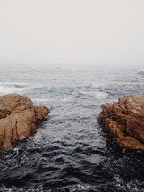 ocean channel between two rocks 