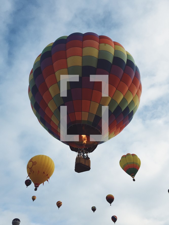 rising hot air balloons 