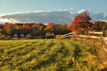 barn and farmland in fall 