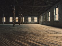 an empty warehouse building 
