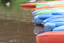 canoes on a lake shire 