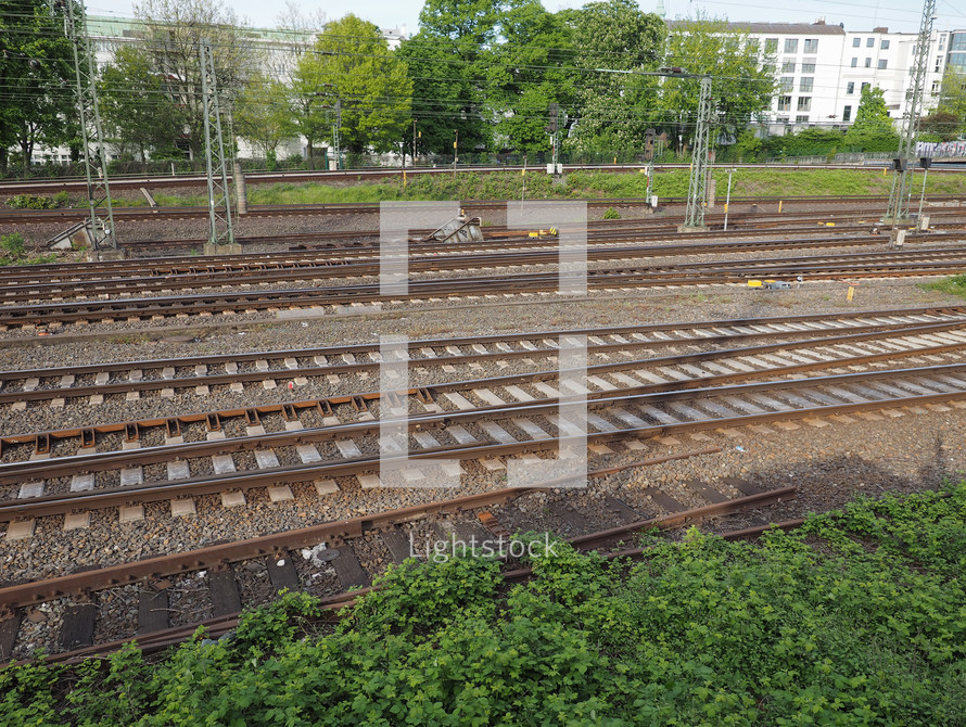 railway railroad tracks for train public transport
