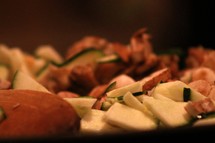 potato slices on a casserole