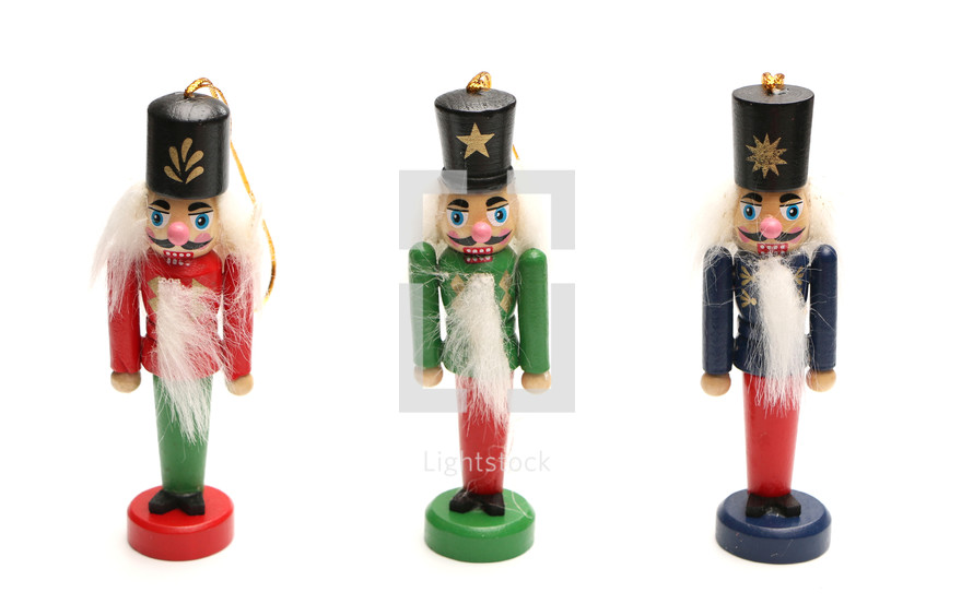 nutcrackers against a white background 