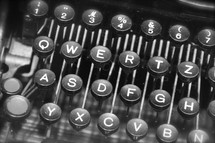 Vintage manual typewriter keyboard 