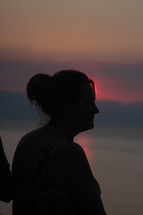 silhouette of a woman at sunset 