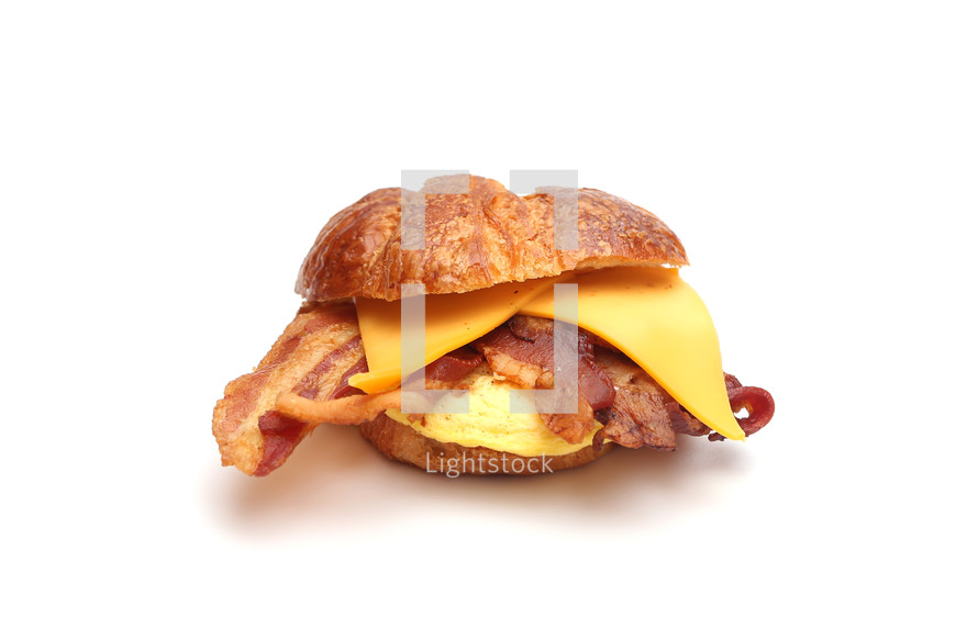 bacon, egg, and cheese, croissant 
