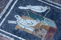 tile mosaic of doves 