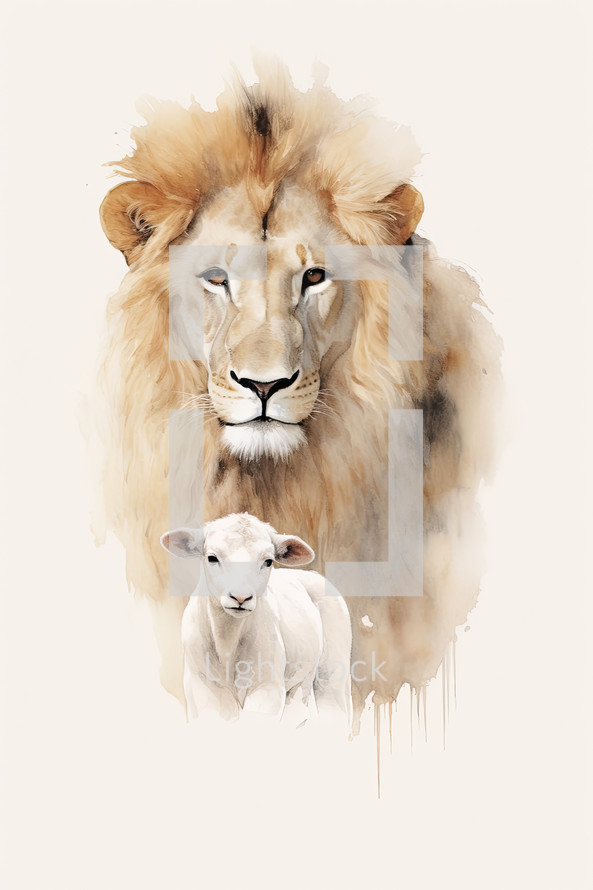Illustration of lion and lamb