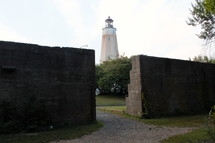 barrier wall and a lighthouse