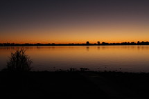pond at sunset 