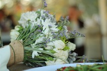 bouquet of flowers at a wedding 
