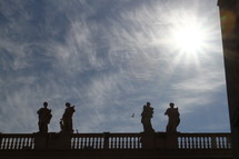 Statues surrounding St. Peter's Basilica in Vatican City