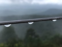 water droplets on a cable 
