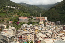view of an Italian mountainside village