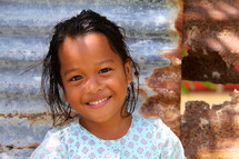 Young Polynesian girl with a big smile 