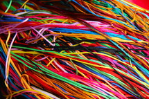 A bunch of brightly colored string.