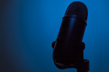microphone on blue 