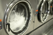 washing machines at a laundry mat 