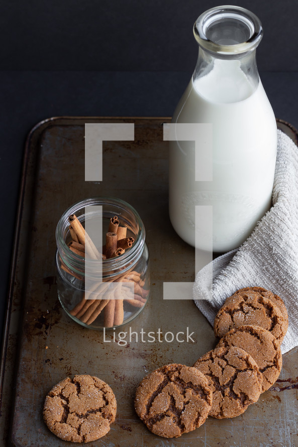 milk and gingersnap cookies 