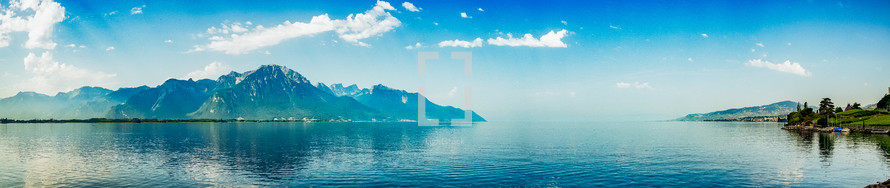 panoramic view of mountains in Switzerland 