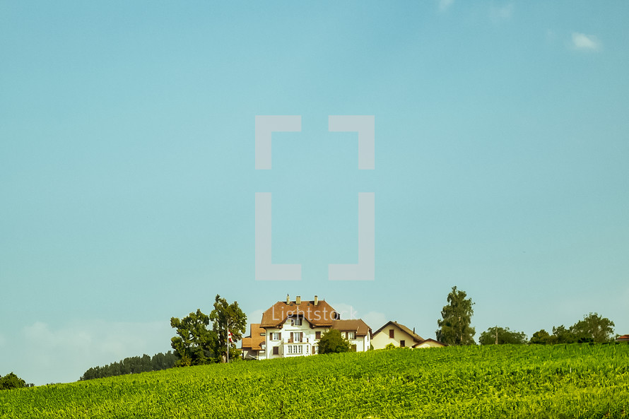 house on a hillside in Switzerland 