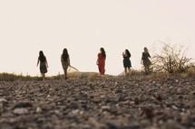 women's group walking together 