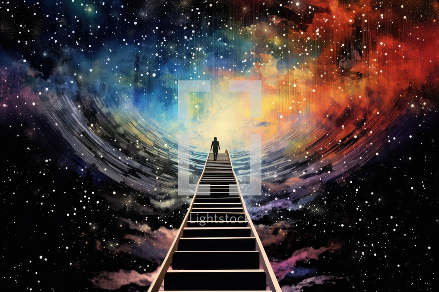 Stairway to heaven. A contemporary interpretation. "Jacob had a dream in which he saw a stairway resting on the earth, with its top reaching to heaven" Genesis 28