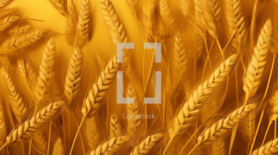 Yellow wheat background with copy space