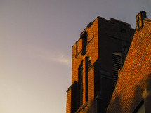 A large brick church.