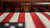 Bible and American flag