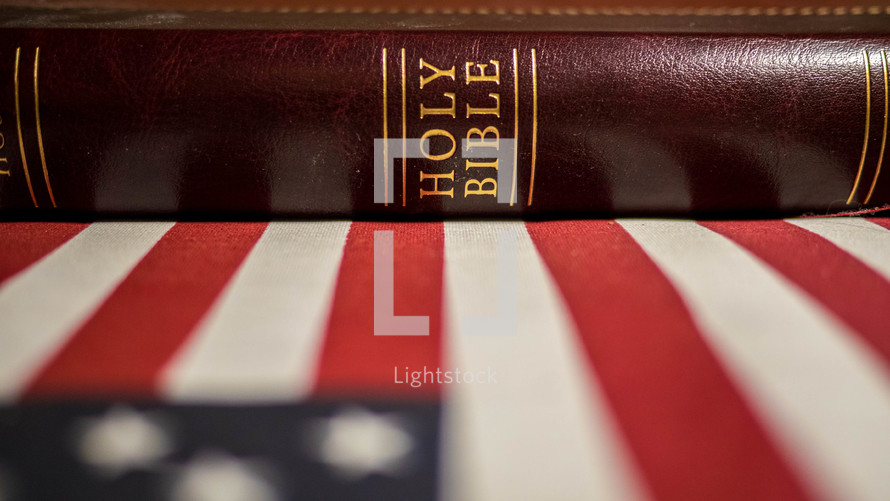 Bible and American flag