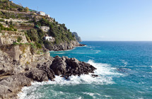 coast of Maiori in Amalfi Coast, Italy