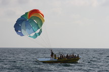 parasailing on the ocean 