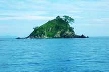 small island and ocean water 