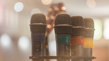 color coded microphones 