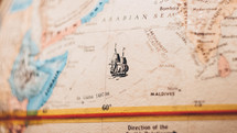 Arabian Sea on a map 
